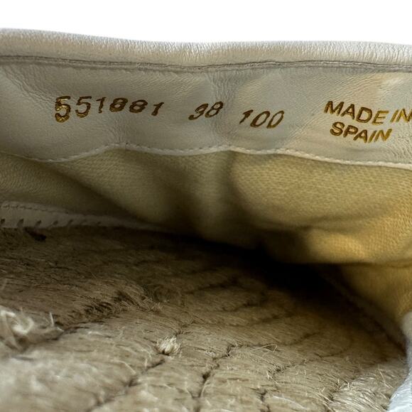 Gucci Quilted White Marmont Espadrille Mules Size 38 - Picture 9 of 12